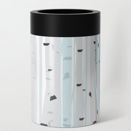 Birch forest background, birch forest pattern, trees in the morning forest Can Cooler