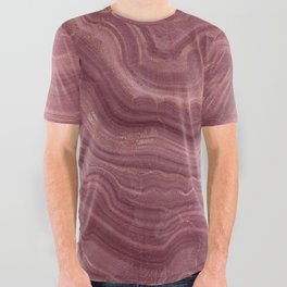 Pink Agate Texture 05 All Over Graphic Tee
