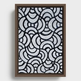 wavy grey Framed Canvas