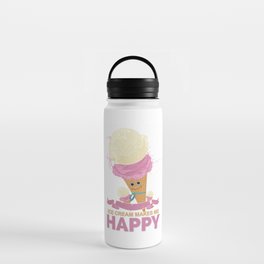 Ice Cream Makes Me Happy Water Bottle