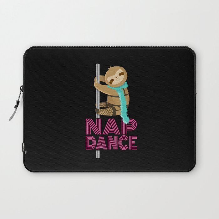 Funny Nap Dance Neon Sign Cute Sloth Pole Dancer Laptop Sleeve