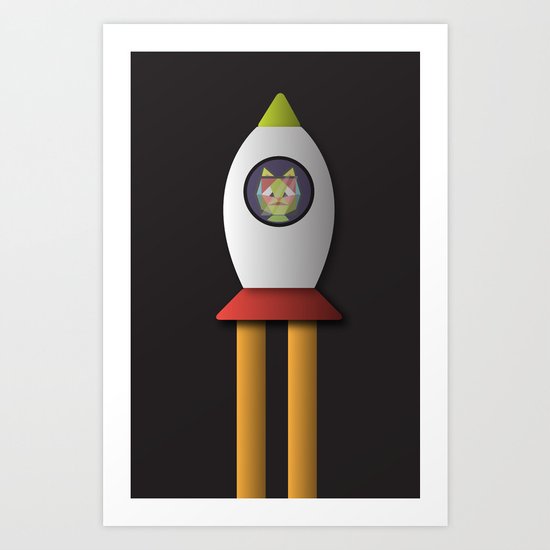 this is a cat in space. Art Print