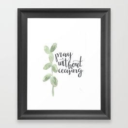 pray without ceasing // watercolor bible verse leaf Framed Art Print