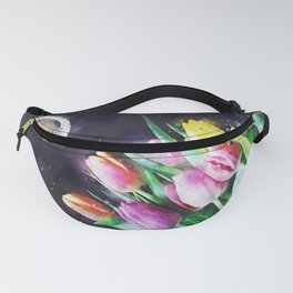 Close-up Photography Of Assorted-color Tulip Flowers Fanny Pack