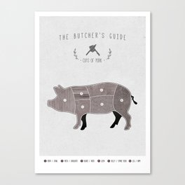 Butchers Chart Pork Canvas Print