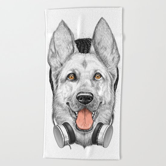 german shepherd dog Beach Towel