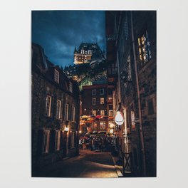 Quebec City At Night Poster