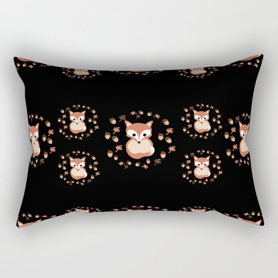 foxes in autumn. Pattern. Rectangular Pillow