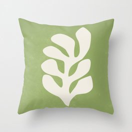 Forest Green Leaf: Matisse Paper Cutouts V Throw Pillow
