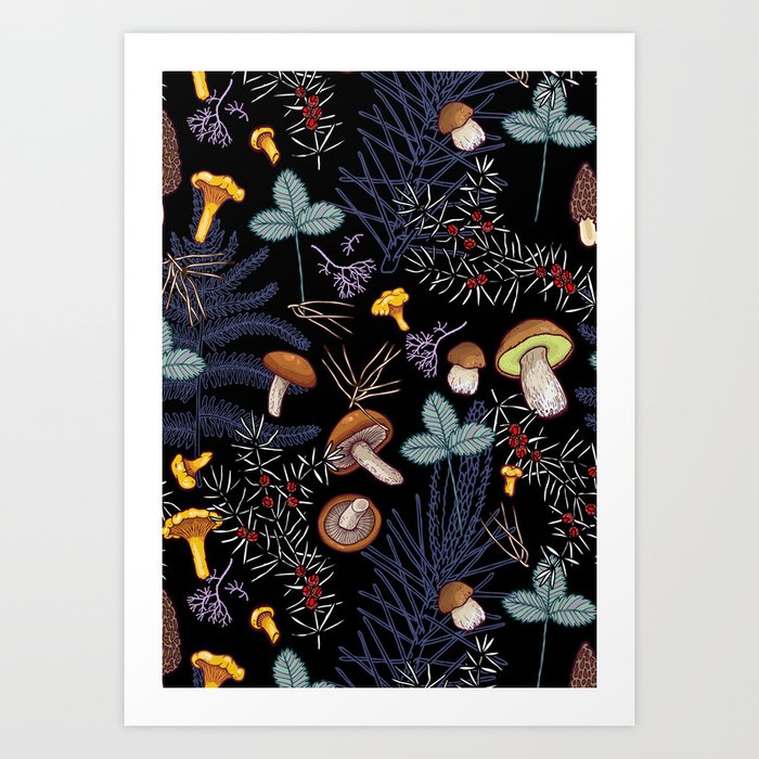 dark wild forest mushrooms Kunstdrucke dark wild forest mushrooms Kunstdrucke