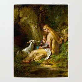 St. Genevieve of Brabant in the Forest by George Frederick Bensell Poster
