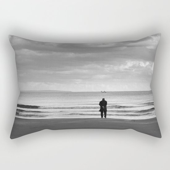 BEACH DAYS XXV BW MAN SILHOUETTE Rectangular Pillow