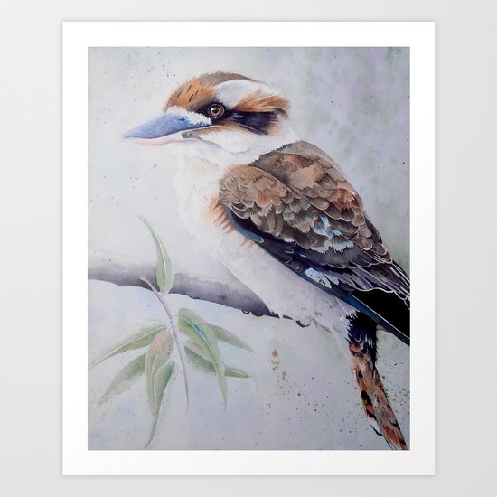 Laughing Kookaburra Australian Wildlife Backyard Bird Art Print By Carolynnzart Society6