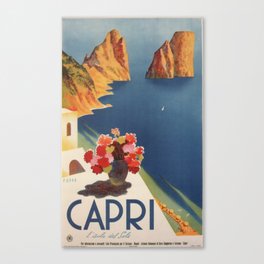 Vintage Travel Poster Capri Italy Canvas Print