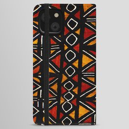African Bogolan Mudcloth Pattern iPhone Wallet Case