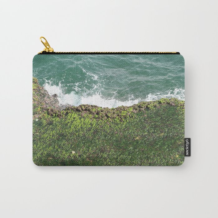 Vitamin sea shore moss waves blue green contrast Carry-All Pouch