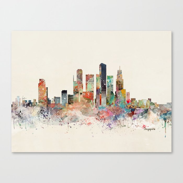 Singapore Skyline Canvas Print By Bribuckley Society6