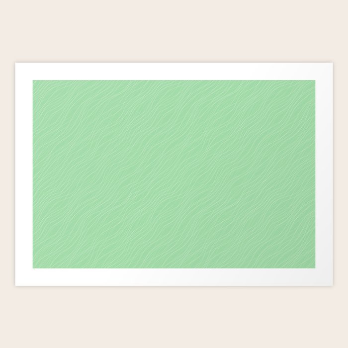 Linen White Thin Pinstripe Angled Lines On Pastel Mint Green Pairs To Coloro 2020 Color Of The Year Art Print By Pipafineart Society6