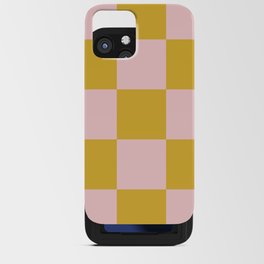 Classic Checkerboard Yellow Peach Lavellan iPhone Card Case