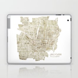 Jackson Mississippi watercolor city map Laptop & iPad Skin