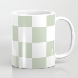 Green & White Checkered Pattern Coffee Mug