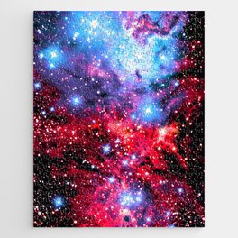Fox Fur Nebula Galaxy  Red Blue Lavender Jigsaw Puzzle