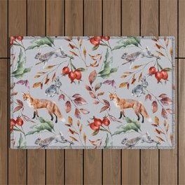 Autumn Watercolor Pattern 15 Outdoor Rug