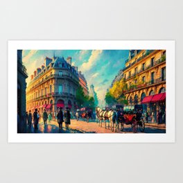 Oil Painting Paris Art Print