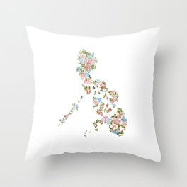 Let Hope Bloom-Philippine Map-Roses Throw Pillow