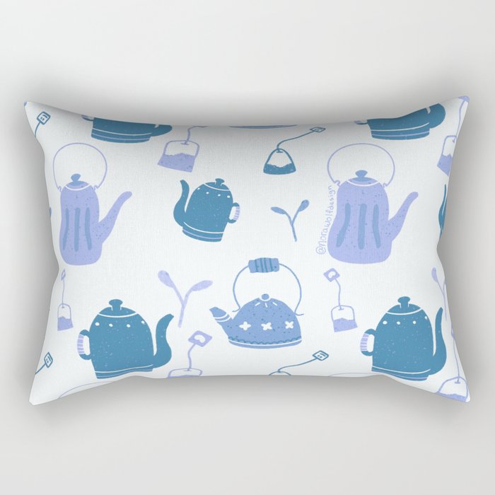 Tea themed seamless repeating pattern (cool) Rectangular Pillow