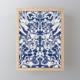 Ultramarine symmetrical abstract 03 Framed Mini Art Print