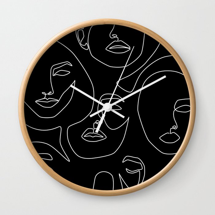 Faces in Dark Wall Clock