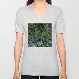 Cassowary in the jungle Unisex V-Neck