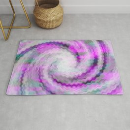 Fuzzy Pink Whirl Tie Dye Rug