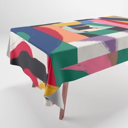 Rainbow ribbons abstract Tablecloth