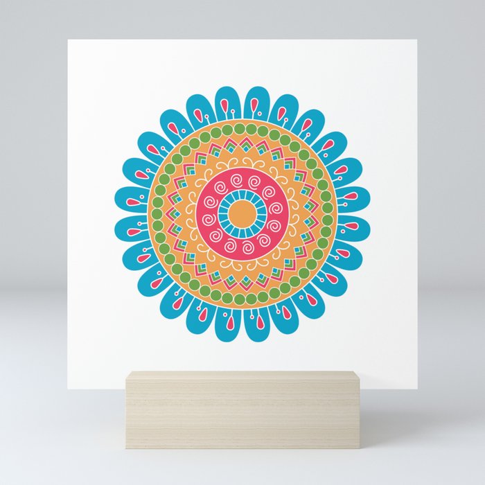Mandala Flower Design Mini Art Print
