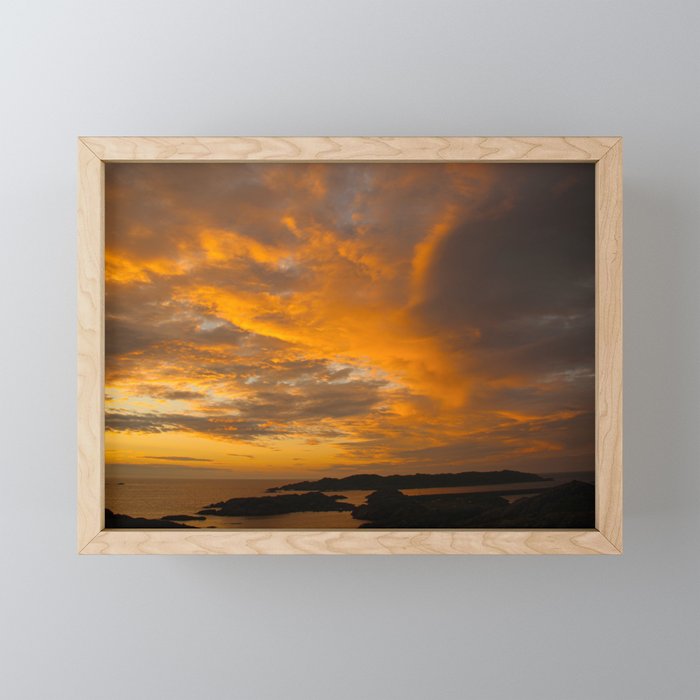 Late sunset in Norway Framed Mini Art Print