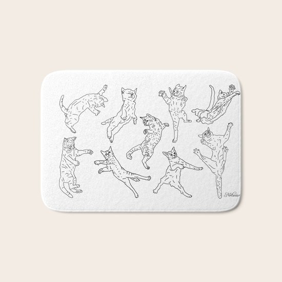 Flying Cats Bath Mat