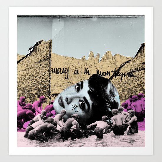 Audrey Hepburn à la montagne Art Print