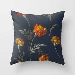 Vintage Marigolds Throw Pillow