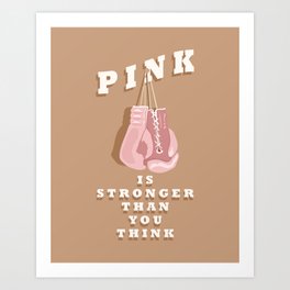 Hanging Pink Boxing Gloves Art Print