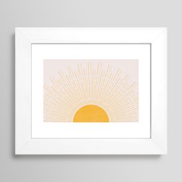 Sun Rise Art, Horizontal boho Sun Framed Art Print