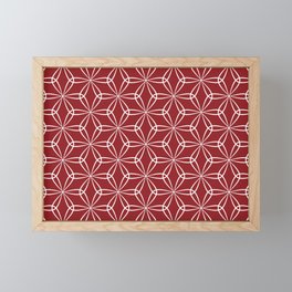 Asanoha (麻の葉) Japanese Pattern in Shinshu (True Red) Framed Mini Art Print