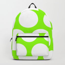 Large Polka Dots: Lime Green Backpack | Big, Colorful, Polka, Spots, Green, Huge, Dot, Circles, Neon, Graphicdesign 