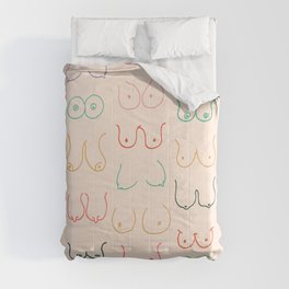 Pastel Boobs Drawing Comforter