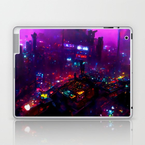 Postcards from the Future - Cyberpunk Cityscape Laptop & iPad Skin