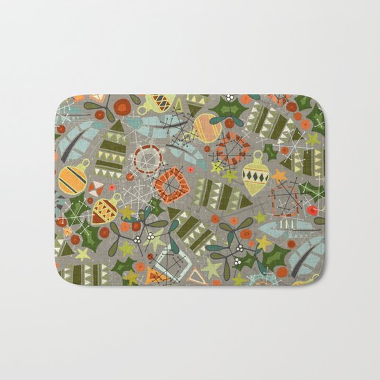 vintage christmas silver Bath Mat