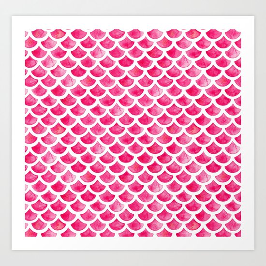 Pink Mermaid Scales Art Print