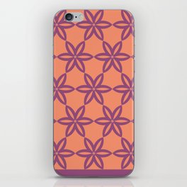 Geometric Flowers Pattern - Purple iPhone Skin