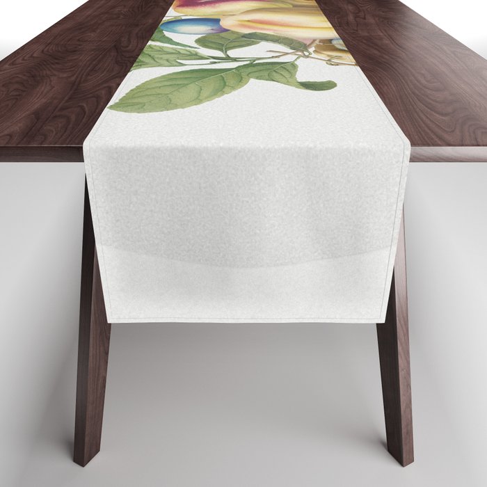 Peaches and Plums on a Slab of Marble Table Runner